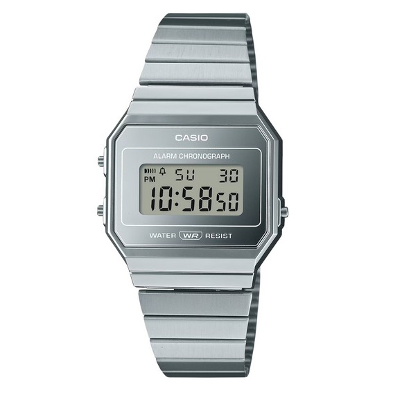 Casio Vintage Digital Stainless Steel Silver Dial Quartz A700WEV-7A Unisex Watch