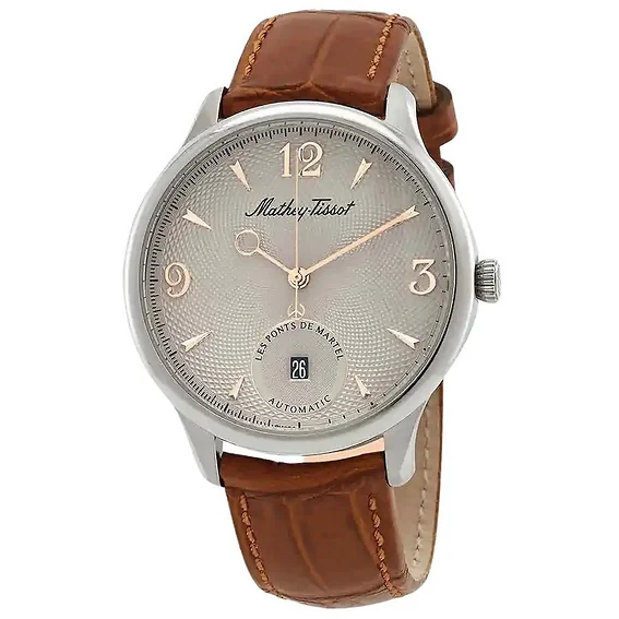 Mathey-Tissot Edmond Automatic Limited Edition Leather Strap Silver Dial AC1886CIA Men's Watch
