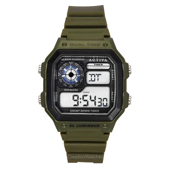 Invicta Activa Digital Green Polyurethane Strap Black Dial Quartz ACW1299-002 Men's Watch