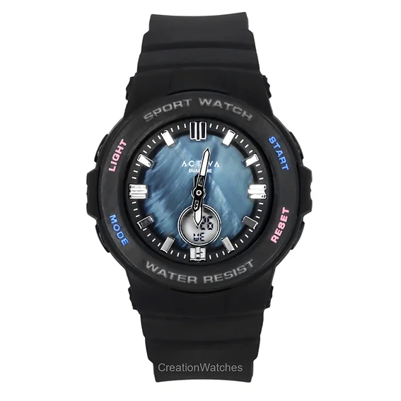 Invicta Activa Analog Digital Thermoplastic Polyurethane Strap Blue Mother of Pearl Dial Quartz ACW2125-001 Unisex Watch