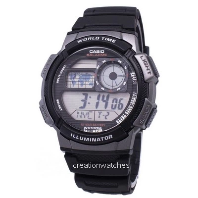นาฬิกาข้อมือผู้ชาย Casio Youth Series Digital World Time AE-1000W-1BVDF AE-1000W-1BV