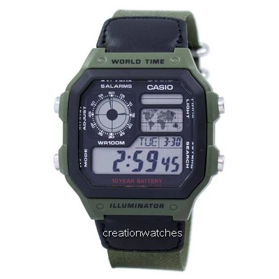 Reloj Casio World Time Alarm Digital AE-1200WHB-3BV AE1200WHB-3BV para hombre