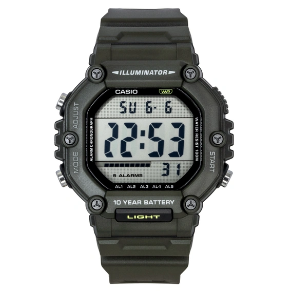 Casio Digital Extra Long Resin Strap Quartz AE-1600HX-3AV 100M Unisex Watch