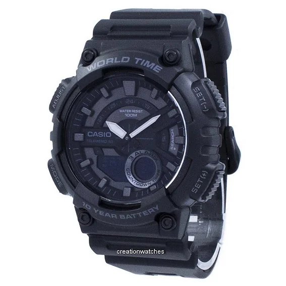 Casio Youth Telememo 30 World Time AEQ-110W-1BV AEQ110W-1BV Men's Watch