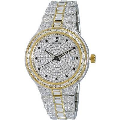 Adee Kaye Fussy Mid-S Collection Crystal Accents Pave Dial Quartz AK2525-M2G Women's Watch
