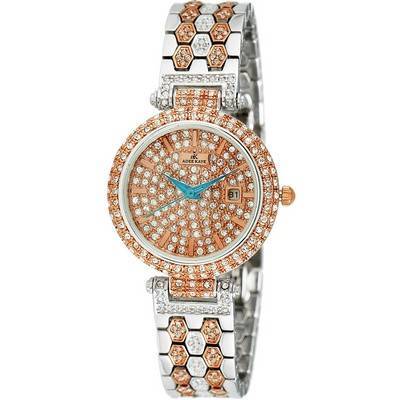 Adee Kaye Finess Crystal Accents Gold Tone Dial Quartz AK2526-L2R Women's Watch