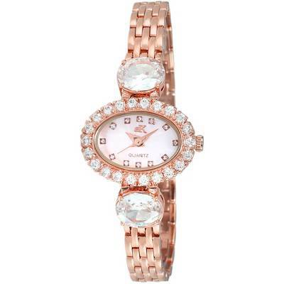 Adee Kaye Fancy Collection Crystal Accents Mother Of Pearl Dial Quartz AK2730-R Women's Watch
