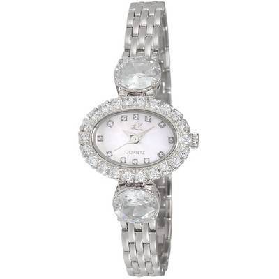 Adee Kaye Fancy Collection Crystal Accents Mother Of Pearl Dial Quartz AK2730-S Women's Watch