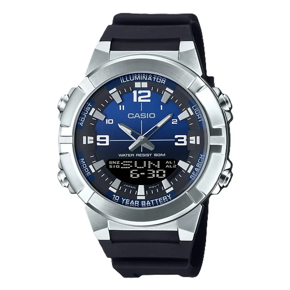 Casio Analog Digital Combination Resin Strap Blue Dial Quartz AMW-870A-2AV Men's Watch