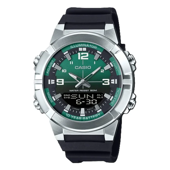 Casio Analog Digital Combination Resin Strap Green Dial Quartz AMW-870A-3AV Men's Watch
