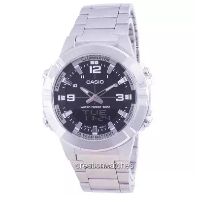 Casio Analog Digital World Time Stainless Steel AMW-870D-1A AMW870D-1 Men's Watch
