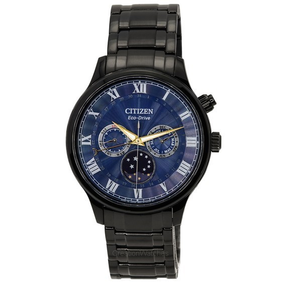 Citizen Eco-Drive Stainless Steel Multi Function Moonphase Dial AP1055-87L นาฬิกาข้อมือผู้ชาย