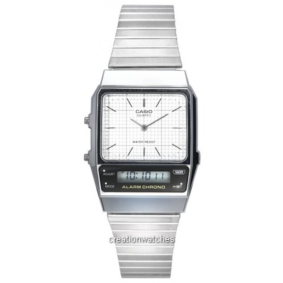 Relógio unissex com mostrador digital analógico vintage Casio quartzo AQ-800E-7A AQ800E-7