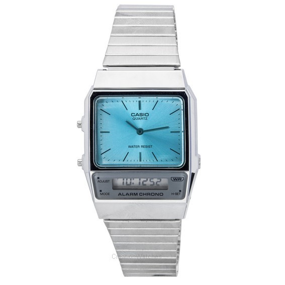 Casio Vintage analógico digital pulsera de acero inoxidable cuarzo AQ-800EC-2A AQ800EC-2 reloj unisex
