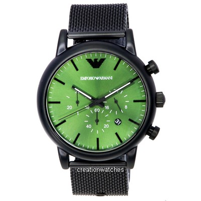 Relógio masculino Emporio Armani Luigi cronógrafo mostrador verde quartzo AR11470