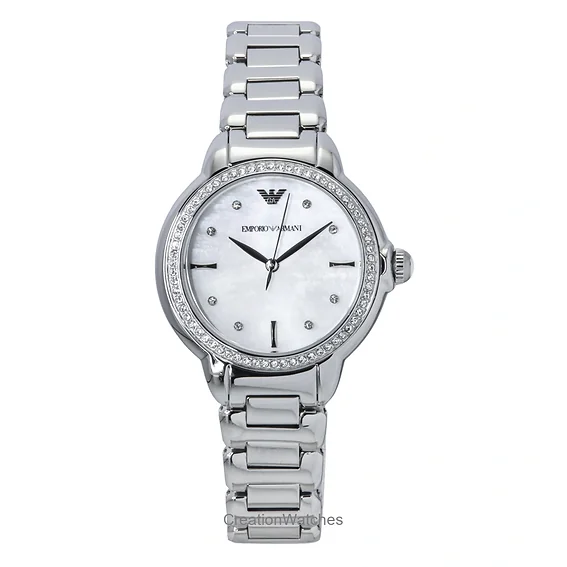 Emporio Armani Stainless Steel Mother Of Pearl Dial Quartz AR11596 Women's Watch