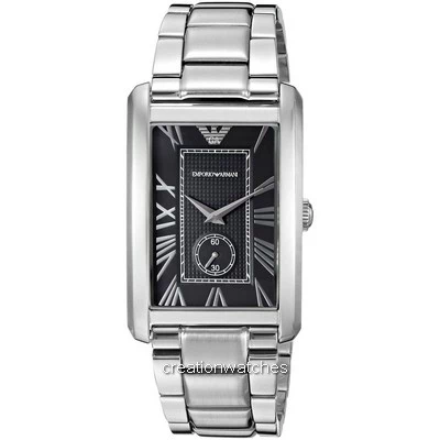 Đồng hồ đeo tay nam hình chữ nhật cổ điển Emporio Armani Mặt số đen AR1608  vi