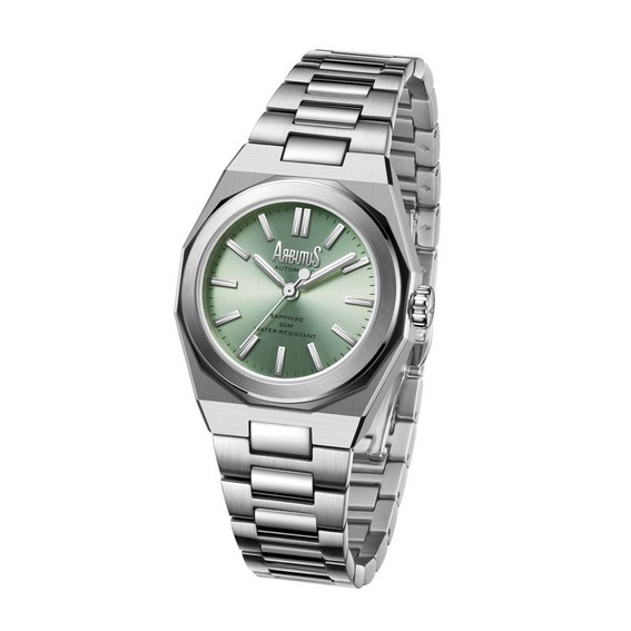 Reloj automático Arbutus SoHo de acero inoxidable con esfera verde AR2401SGS para mujer