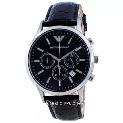 Relógio masculino Emporio Armani Renato Classic Chronograph Quartz Black Dial AR2447