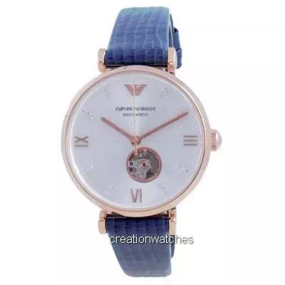 Đồng hồ nữ Emporio Armani Gianni T-BAR Open Heart Silver Dial Automatic  AR60020 vi