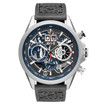 AVI-8 Hawker Harrier II Metador Chronograph Skeleton Grey And Blue Dial Quartz AV-4065-04 Men's Watch
