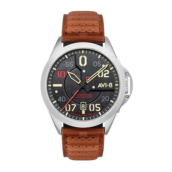 AVI-8 P-51 Mustang Meadow Brook Hitchcock Automatic Black Dial AV-4086-01 Men's Watch