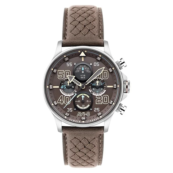 AVI-8 Hawker Typhoon Rb396 Sheila Chronograph Limited Edition Westhampnett Brown Dial Quartz AV-4093-06 Men's Watch