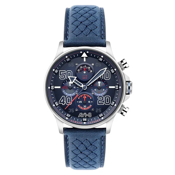 AVI-8 Hawker Typhoon Rb396 Sheila Chronograph Limited Edition Volkel Blue Dial Quartz AV-4093-07 Men's Watch