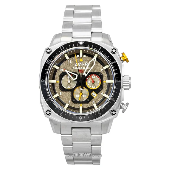 AVI-8 Hawker Hunter Atlas Dual Time Chronograph Stainless Steel Shadow Grey Dial Quartz AV-4100-33 Men's Watch
