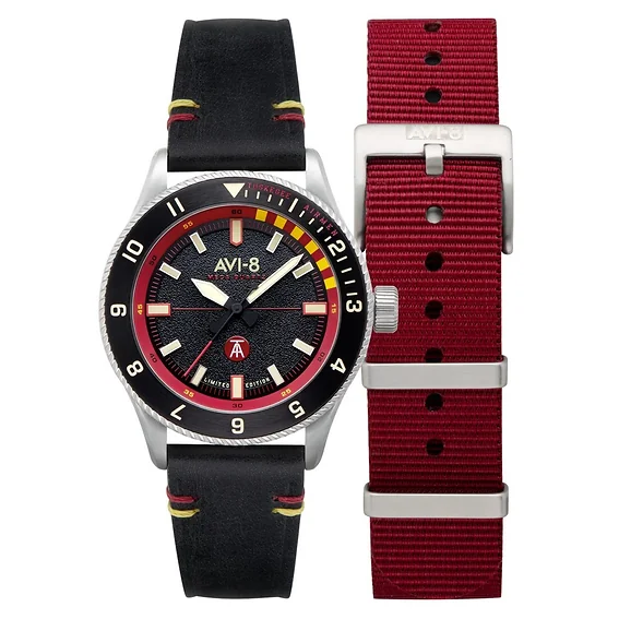 AVI-8 Flyboy Tuskegee Airmen Limited Edition Licata Black Dial Quartz AV-4103-01 Men's Watch With Extra Strap