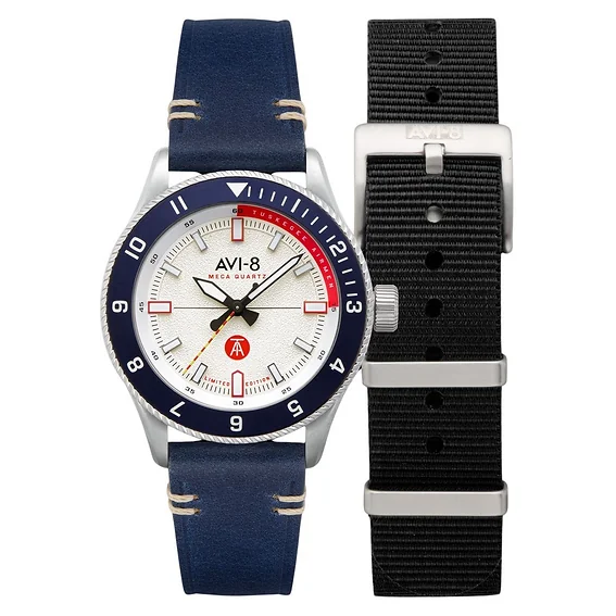 AVI-8 Flyboy Tuskegee Airmen Meca-Quartz Limited Edition Torretto Silver Dial AV-4103-03 Men's Watch With Extra Strap