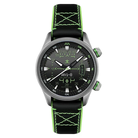 AVI-8 - Hud Automatic Black / Leather | Black Dial