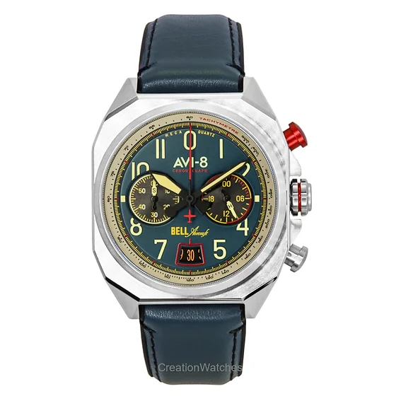 AVI-8 - BELL X-1 MACHBUSTER CHRONOGRAPH Blue / Leather | Blue Dial