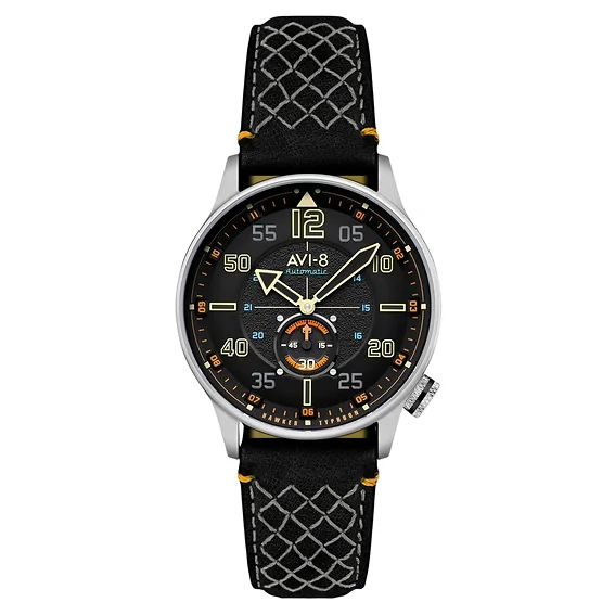 AVI-8 - Hawker Typhoon Baldwin Automatic Black / Black Leather | Black Dial