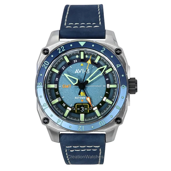 AVI-8 Hawker Hunter Atlas GMT Retro Blue Dial Automatic AV-4122-05 Men's Watch