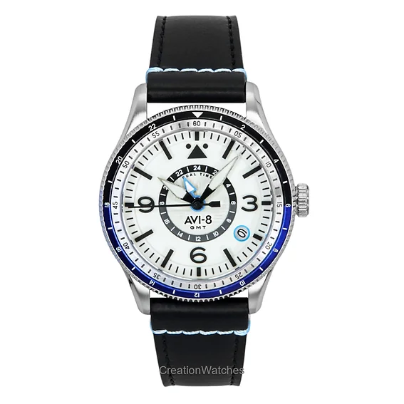 AVI-8 - FLYBOY AIRMASTER GMT AUTOMATIC White / Leather | White Dial