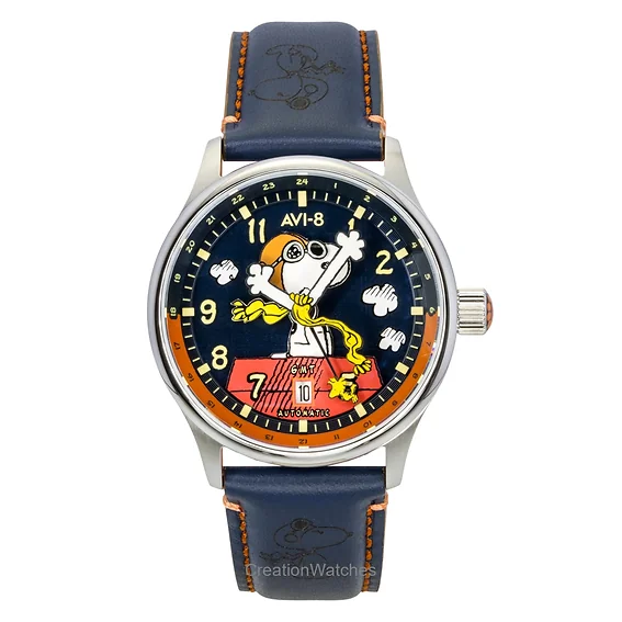 AVI-8 Hawker Hurricane Kent GMT Limited Edition Sketchbook Blue And Red Dial Automatic AV-4136-02 Men's Watch