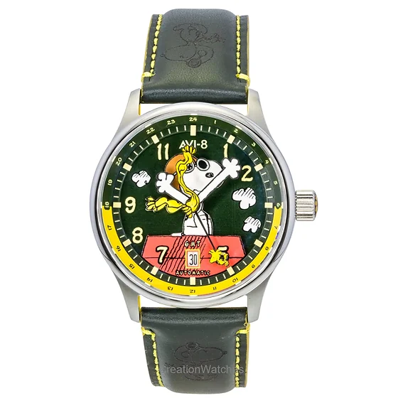 AVI-8 Hawker Hurricane Kent GMT Limited Edition Winter Green And Red Dial Automatic AV-4136-04 Men's Watch