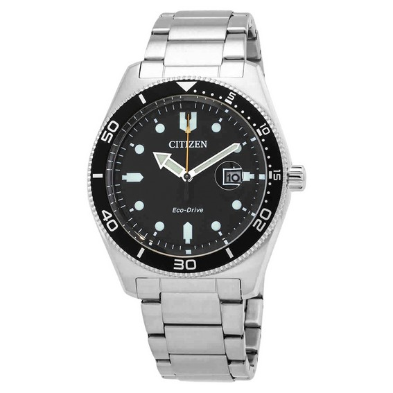 Мужские часы Citizen Core Collection Eco-Drive из нержавеющей стали с черным циферблатом AW1760-81E 100M