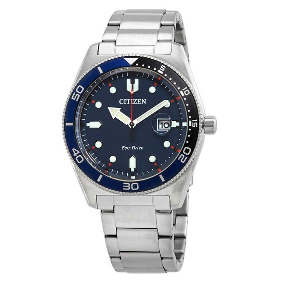 Citizen Eco-Drive Stainless Steel Blue Dial AW1761-89L 100M นาฬิกาผู้ชาย