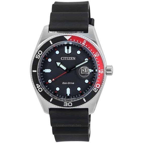 Citizen Eco-Drive Marine Diver Black Dial AW1769-10E 100M นาฬิกาข้อมือผู้ชาย