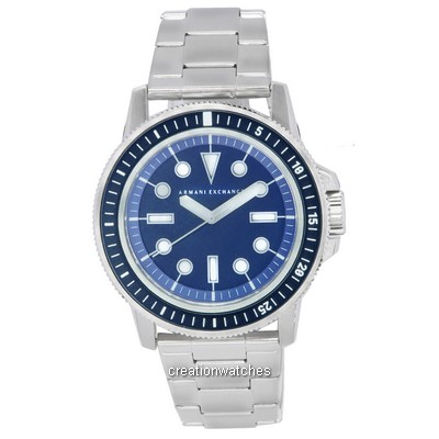 Armani Exchange สแตนเลสสตีล สีน้ำเงิน dial ควอตซ์ AX1861 Men's Watch