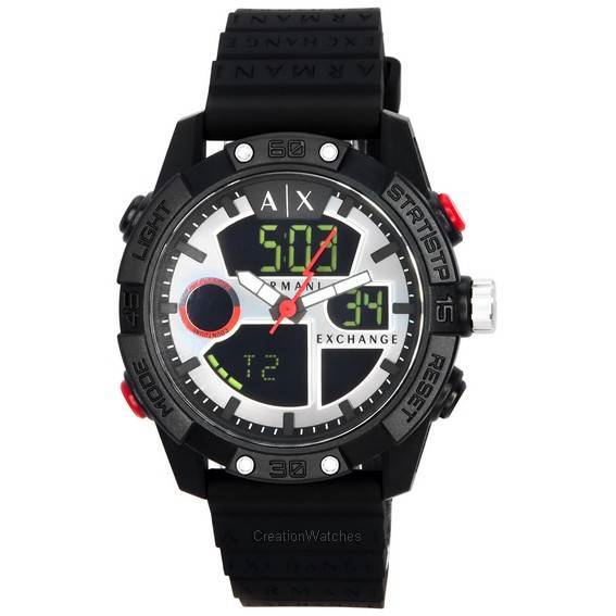 Armani Exchange D-Bolt Analog Digital Silver Dial Quartz AX2960 100M Men's Watch
