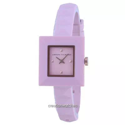 Relógio feminino Armani Exchange Karla com mostrador rosa em silicone quartzo AX4402