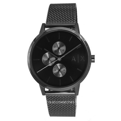 Relógio Masculino Armani Exchange Multifuncional Gunmetal Tone Inoxidável Malha Quartzo AX7129SET