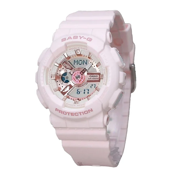 Casio Baby-G Analog Digital Aqua Planet Collaboration Pink Bio Based Resin Quartz BA-110AQ-4A 200M Women's Watch
