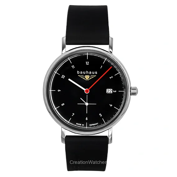 Bauhaus Classic Leather Strap Black Dial Quartz 21302 Men's Watch