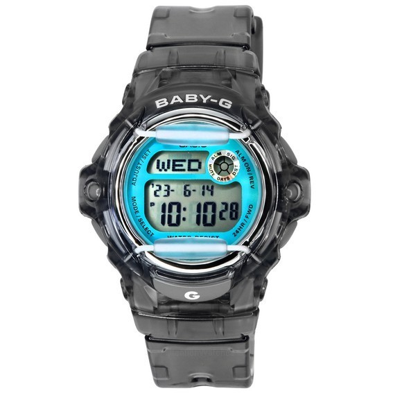 卡西歐 Baby-G 數字灰色樹脂錶帶石英 BG-169U-8B 200M 女士手錶