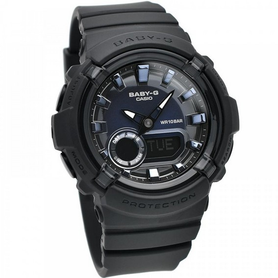 Relógio feminino Casio Baby-G, hora mundial analógico digital BGA-280-1A BGA280-1 100M