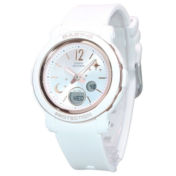 Reloj Casio Baby-G Moon And Star Series analógico digital con esfera blanca de cuarzo BGA-290DS-7A 100M para mujer